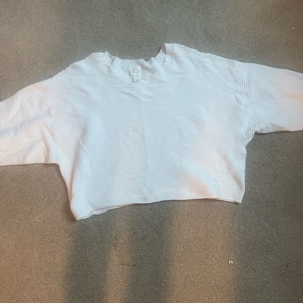 Aerie White Ribbed Knit Top